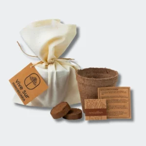 bolsa de algodón con elementos kit de siembra