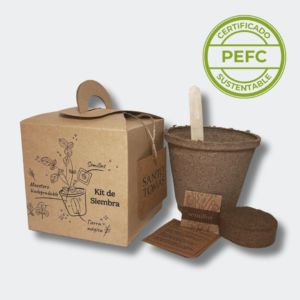 kit de siembra en macetero de turba vegetal
