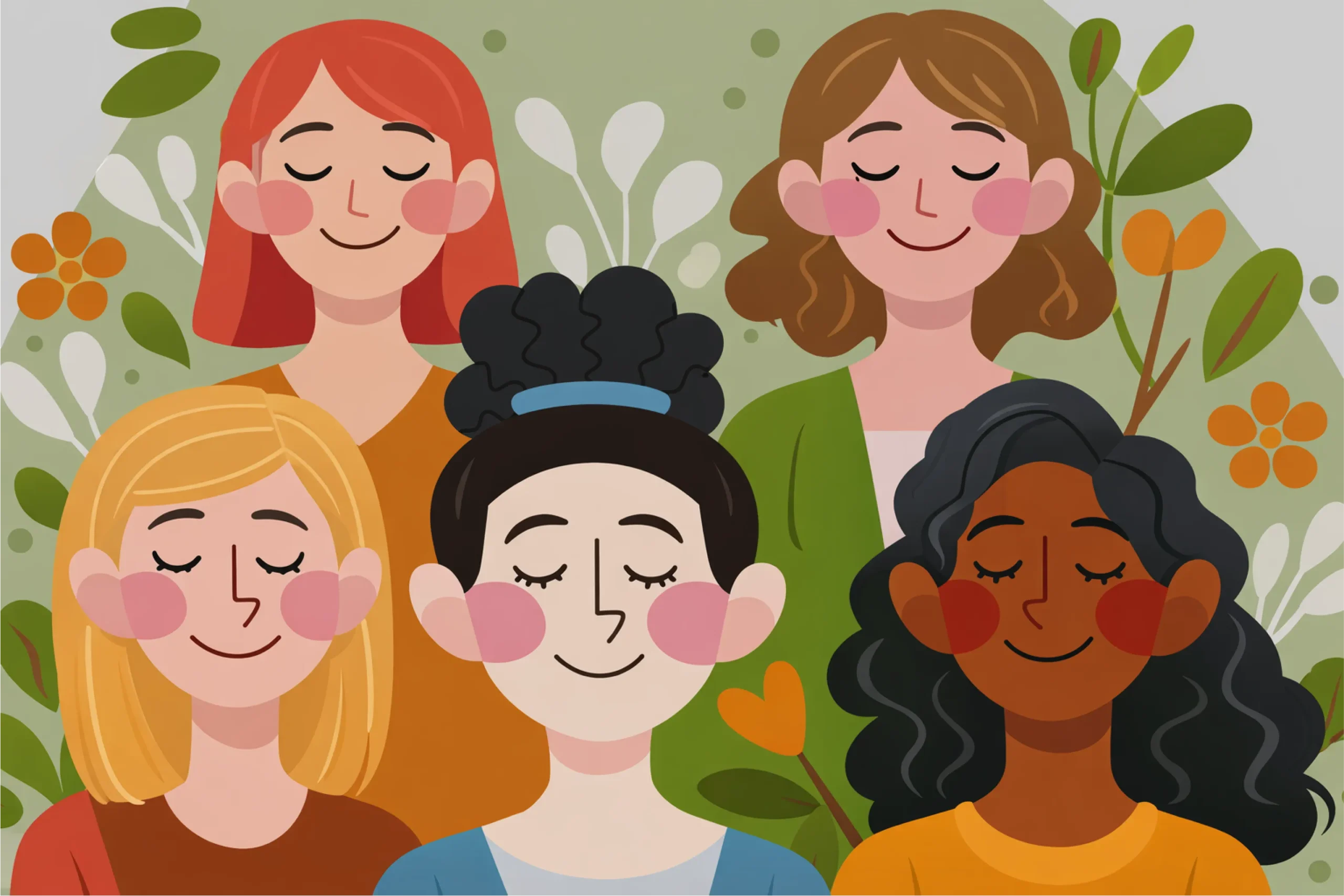 Ilustración de mujeres diversas que representa la conmemoración del Día Internacional de la Mujer, destacando el valor del trabajo, la diversidad y el crecimiento colectivo en Potgarden.
