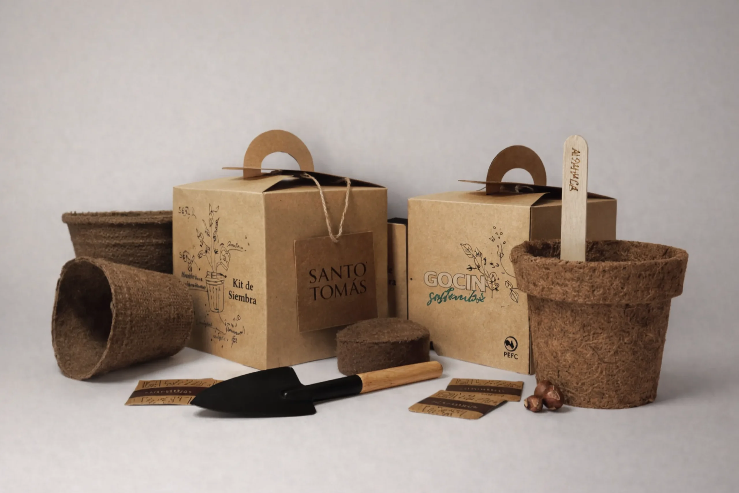Kits de siembra Potgarden con packaging sustentable certificado PEFC